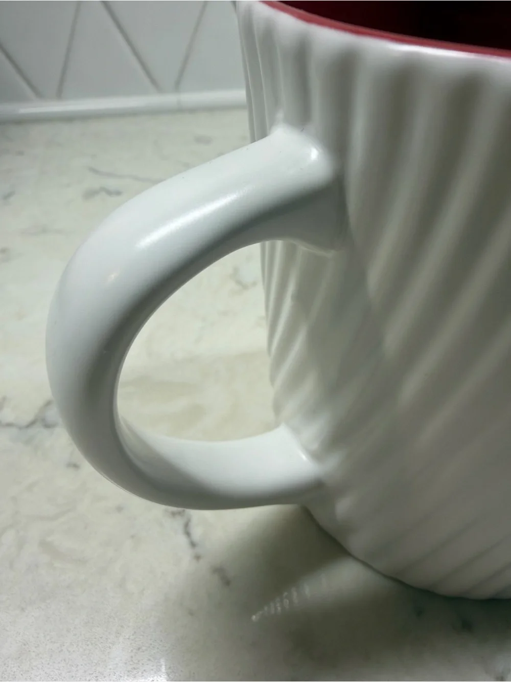 Starbucks White 3D Ripple Heart 16oz Mug 2008